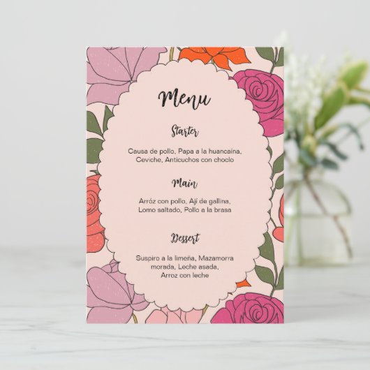 Menu and place card template 2 in 1 kaart (Staand voorkant)