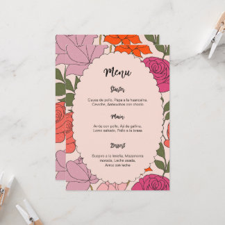Menu and place card template 2 in 1 kaart