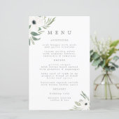 Menu Anemones Sage & Dusty Eucalyptus Weddenschap (Staand voorkant)
