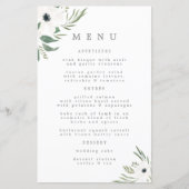 Menu Anemones Sage & Dusty Eucalyptus Weddenschap (Voorkant)