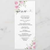 Menu ANNA-bruiloft / Waterverf Floral Pink Rose (Voorkant)