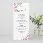 Menu ANNA-bruiloft / Waterverf Floral Pink Rose (Staand voorkant)