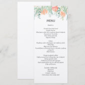 menu aquarelcrème perzik. bruiloftstationery kaart (Voorkant / Achterkant)