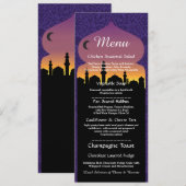 Menu Arabian Night Party Weddenschap Reception Kaart (Voorkant / Achterkant)