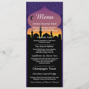 Menu Arabische Nacht Feest Bruiloftsreceptie Kaart