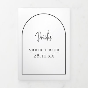 Menu Arch Black & White Drinken voor bruiloft
