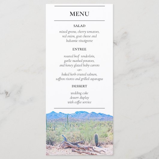 Menu Arizona Desert Reception (Voorkant)