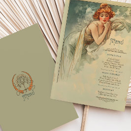 Menu Art Nouveau Trouwdiner Kaart