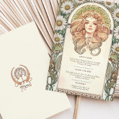 Menu Art Nouveau Trouwdiner Kaart