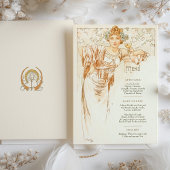 Menu Art Nouveau Weddenrennen door Mucha Kaart