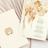 Menu Art Nouveau Weddenrennen door Mucha Kaart