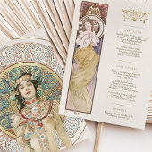 Menu Art Nouveau Weddenrennen door Mucha Kaart