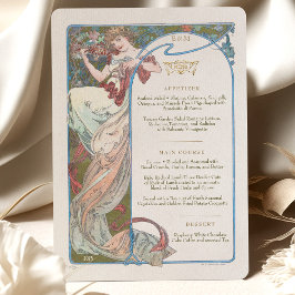 Menu Art Nouveau Weddenrennen door Mucha Kaart
