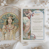 Menu Art Nouveau Weddenrennen door Mucha Kaart