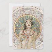 Menu Art Nouveau Weddenrennen door Mucha Kaart (Achterkant)