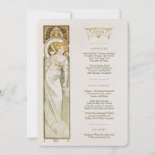 Menu Art Nouveau Weddenrennen door Mucha Kaart (Voorkant)
