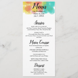 Menu Artsy Gouache Waterverf Wedding