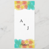 Menu Artsy Gouache Waterverf Wedding (Achterkant)