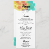 Menu Artsy Gouache Waterverf Wedding (Voorkant / Achterkant)