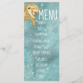 Menu baby shower "Gold Baby Dolphin"