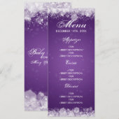 Menu Baby shower Night Sparkle Paars Kaart (Voorkant / Achterkant)