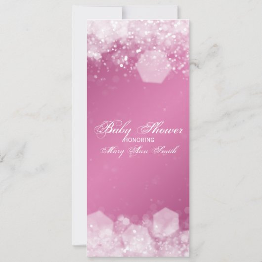 Menu Baby shower Night Sparkle Pink Kaart (Achterkant)