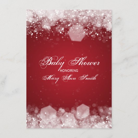 Menu Baby shower Night Sparkle Red (Achterkant)