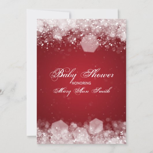 Menu Baby shower Night Sparkle Red Kaart (Achterkant)