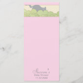 Menu baby shower "Pink Cat Library" (Achterkant)