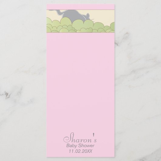 Menu baby shower "Pink Cat Library" (Achterkant)