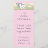 Menu baby shower "Pink Cat Library" (Voorkant)