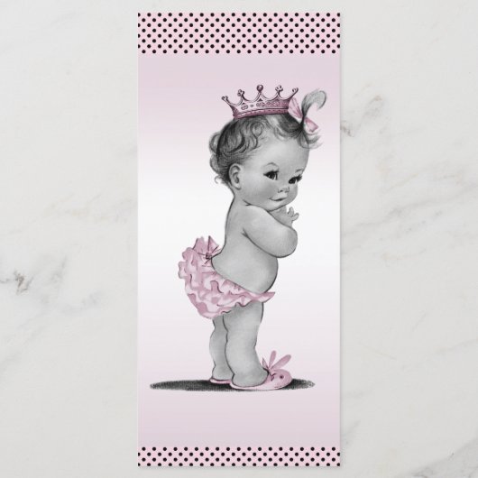  menu Baby shower prinses Polka Dots (Achterkant)