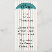 Menu baby shower "Umbrella Picnic" (Voorkant)