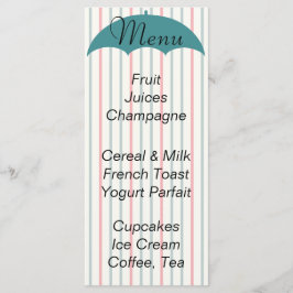 Menu baby shower "Umbrella Picnic"
