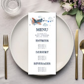 Menu  Baby shower vliegtuigwolken