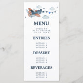 Menu  Baby shower vliegtuigwolken (Voorkant)