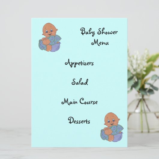 menu babydouche kaart (Staand voorkant)