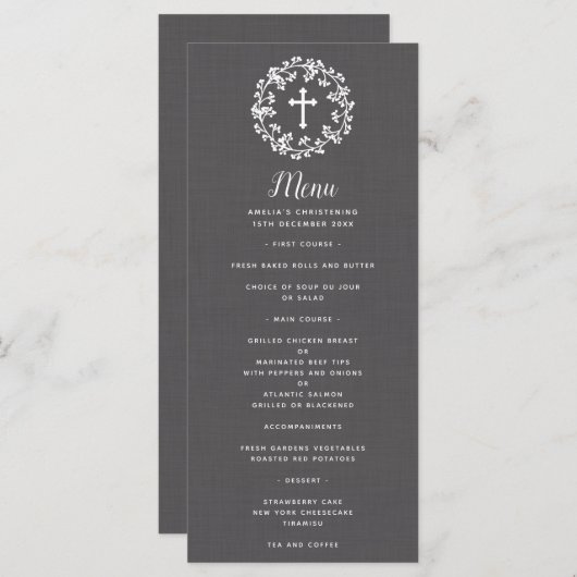 Menu Baby's-adem Christening (Voorkant / Achterkant)