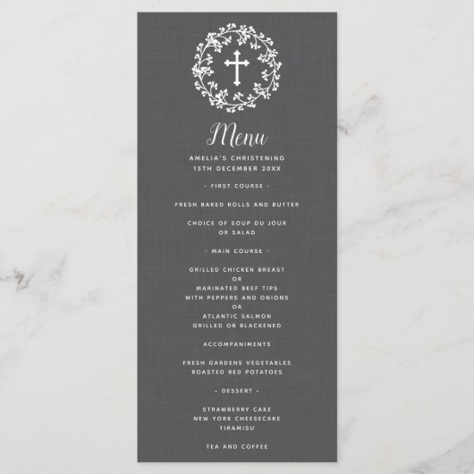 Menu Baby's-adem Christening (Voorkant)