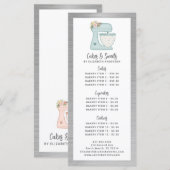 Menu Bakery Pastry Chef Dessert (Voorkant / Achterkant)