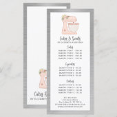 Menu Bakery Pastry Chef Dessert (Voorkant / Achterkant)