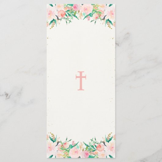 menu Baptism Christening Floral (Achterkant)