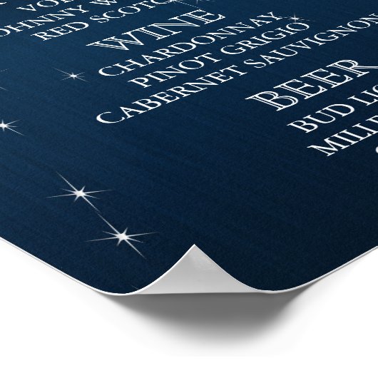 Menu Bar - Charming Star Struck Wedding Poster (Hoek)