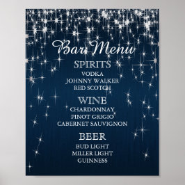 Menu Bar - Charming Star Struck Wedding Poster