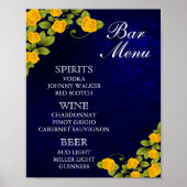 Menu Bar - Donkerblauw en geel Poster (Voorkant)