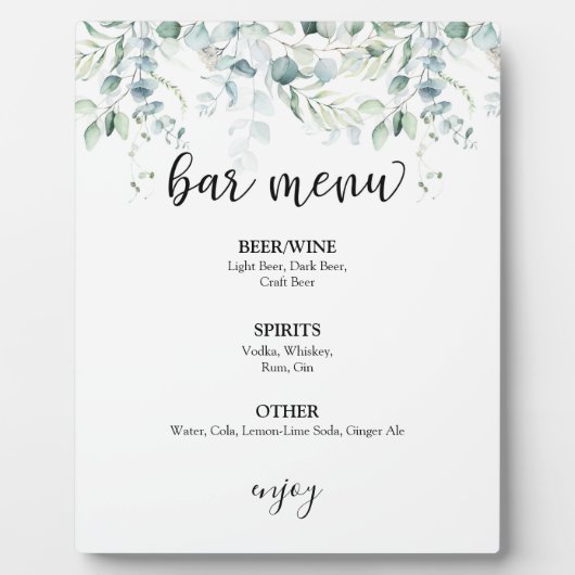 Menu Bar — Eucalyptus Fotoplaat (Voorkant)