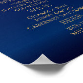 Menu Bar - Gold Confetti-Stippen op Navy Blue Poster (Hoek)
