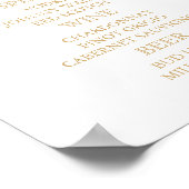 Menu Bar - Gold Confetti-Stippen op wit Poster (Hoek)
