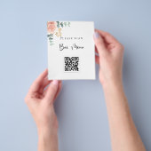 Menu Bar QR code blush florale eucalyptus (Hand)