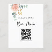 Menu Bar QR code blush florale eucalyptus (Achterkant)